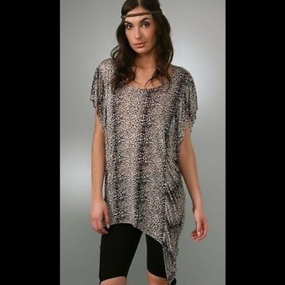 Torn by Ronny Kobo Brooked Cheetah Tunic Sz L